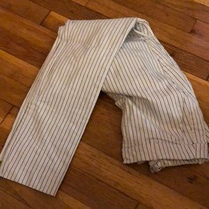 H&M denim styled white pants with pinstripes